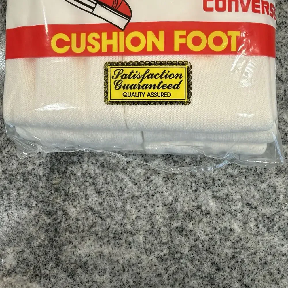 VINTAGE- Converse Chuck Taylor All Star Crew/Tube Socks- 6 PAIR PAK- White 10-13